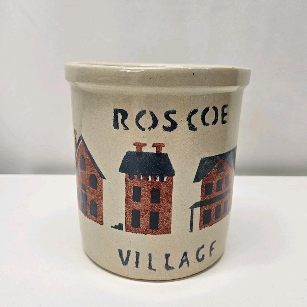 Robinson Ransbottom 1 Quart Stoneware Crock High Jar Roseville Vintage 90s